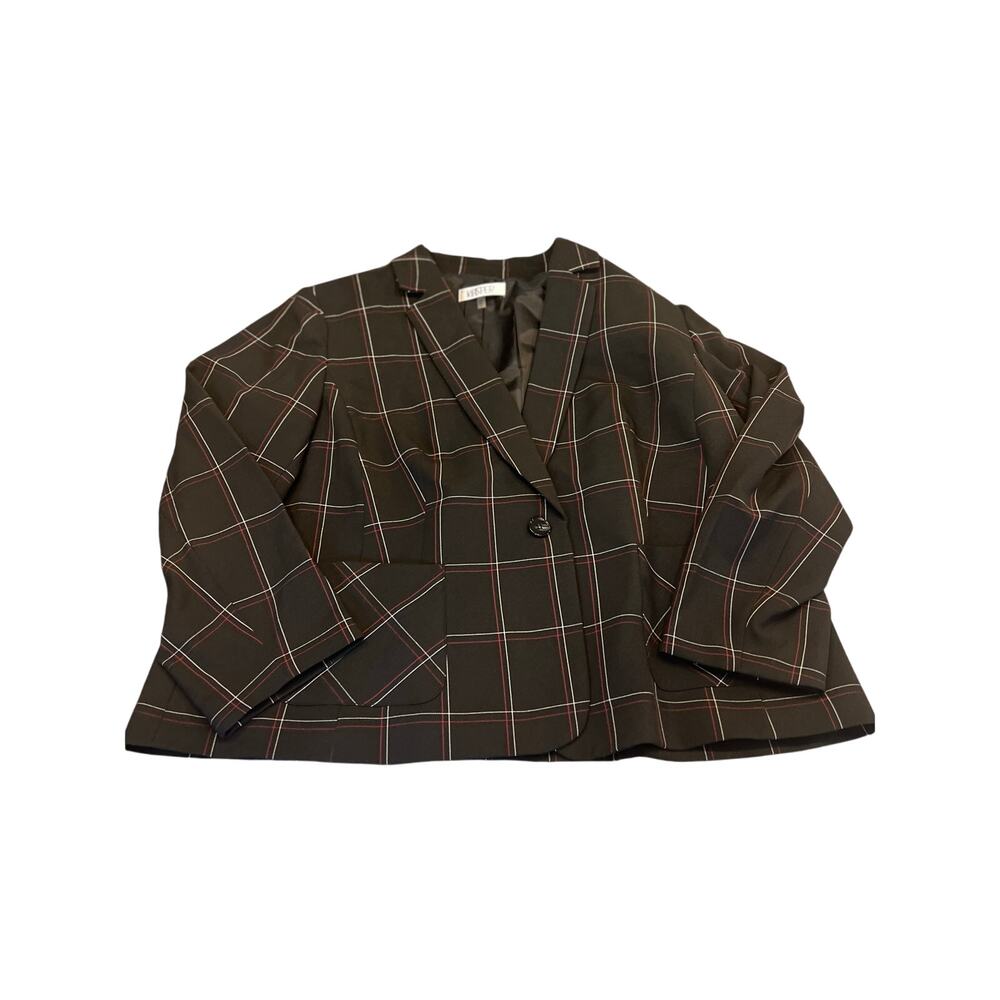 Kasper women’s plaid one button jacket blazer size 22W